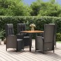 Set de muebles jardín 5 pzas con cojines ratán sintético negro en Conjuntos de jardín | Comprar online en Foru.es
