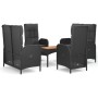Set de muebles jardín 5 pzas con cojines ratán sintético negro en Conjuntos de jardín | Comprar online en Foru.es