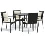 Set de muebles jardín 5 pzas con cojines ratán sintético negro en Conjuntos de jardín | Comprar online en Foru.es