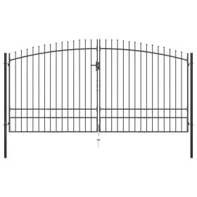 Double gate for fence with spearheads 400x248 cm by vidaXL, garden gates - Ref: Foro24-145742, Price: 430,78 €, Discount: %