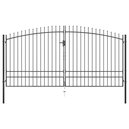 Double gate for fence with spearheads 400x248 cm by vidaXL, garden gates - Ref: Foro24-145742, Price: 430,78 €, Discount: %