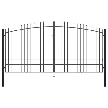 Puerta doble para valla con puntas de lanza 400x248 cm de vidaXL, Puertas de jardín - Ref: Foro24-145742, Precio: 295,43 €, D...