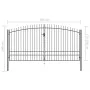 Double gate for fence with spearheads 400x248 cm by vidaXL, garden gates - Ref: Foro24-145742, Price: 430,78 €, Discount: %