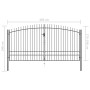 Puerta doble para valla con puntas de lanza 400x248 cm de vidaXL, Puertas de jardín - Ref: Foro24-145742, Precio: 295,43 €, D...