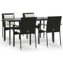 Set de muebles jardín 5 pzas con cojines ratán sintético negro en Conjuntos de jardín | Comprar online en Foru.es