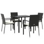 Set de muebles jardín 5 pzas con cojines ratán sintético negro en Conjuntos de jardín | Comprar online en Foru.es