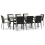 Set de comedor de jardín 9 pzas y cojines ratán sintético negro en Conjuntos de jardín | Comprar online en Foru.es