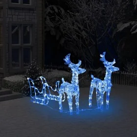 Reno y trineo adorno navideño 160 LEDs acrílico 130 cm de vidaXL, Luces de Navidad - Ref: Foro24-328520, Precio: 93,91 €, Des...