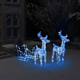 Reno y trineo adorno navideño 160 LEDs acrílico 130 cm de vidaXL, Luces de Navidad - Ref: Foro24-328520, Precio: 95,67 €, Des...