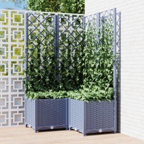 Jardinera con enrejado PP gris oscuro 80x80x136 cm de vidaXL, Maceteros y jardineras - Ref: Foro24-318255, Precio: 115,54 €, ...