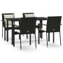 Set de muebles jardín 5 pzas con cojines ratán sintético negro en Conjuntos de jardín | Comprar online en Foru.es