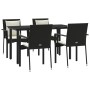 Set de muebles jardín 5 pzas con cojines ratán sintético negro en Conjuntos de jardín | Comprar online en Foru.es