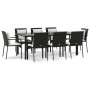 Set de comedor de jardín 9 pzas y cojines ratán sintético negro en Conjuntos de jardín | Comprar online en Foru.es