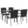 Set de muebles jardín 5 pzas con cojines ratán sintético negro en Conjuntos de jardín | Comprar online en Foru.es