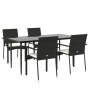 Set de muebles jardín 5 pzas con cojines ratán sintético negro en Conjuntos de jardín | Comprar online en Foru.es