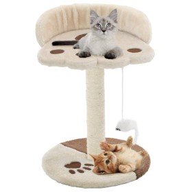 Rascador para gatos con poste de sisal 40 cm beige y marrón en Mobiliario para gatos | Comprar online en Foru.es