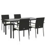 Set de muebles jardín 5 pzas con cojines ratán sintético negro en Conjuntos de jardín | Comprar online en Foru.es