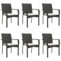 Set de comedor de jardín 7 pzas y cojines ratán sintético negro en Conjuntos de jardín | Comprar online en Foru.es