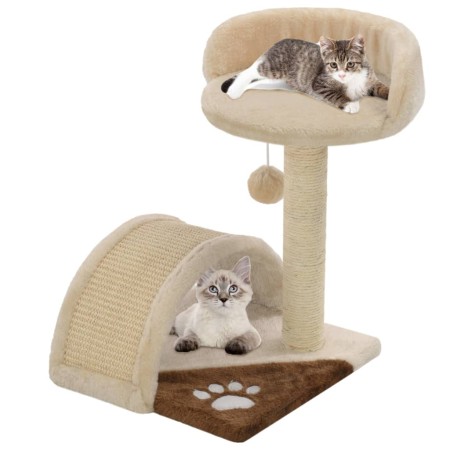 Rascador para gatos con poste de sisal 40 cm beige y marrón en Mobiliario para gatos | Comprar online en Foru.es