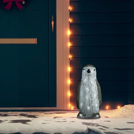 Figura de pingüino de acrílico navideño LED 30 cm de vidaXL, Luces de Navidad - Ref: Foro24-328787, Precio: 30,04 €, Descuent...