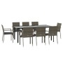 Set comedor jardín 9 pzas y cojines ratán sintético negro gris en Conjuntos de jardín | Comprar online en Foru.es