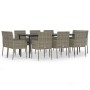 Set comedor jardín 11 pzas y cojines ratán sintético negro gris en Conjuntos de jardín | Comprar online en Foru.es