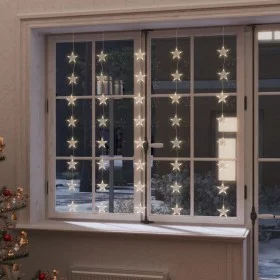 Cortina de luces estrellas 200 LEDs blanco cálido 8 funciones de vidaXL, Luces de Navidad - Ref: Foro24-328802, Precio: 30,53...