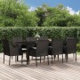 Set de comedor de jardín 9 pzas y cojines ratán sintético negro en Conjuntos de jardín | Comprar online en Foru.es