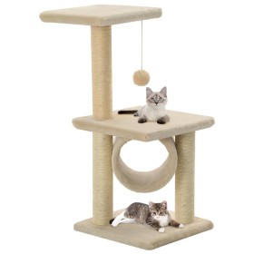 Rascador para gatos con poste rascador de sisal 65 cm beige en Mobiliario para gatos | Comprar online en Foru.es