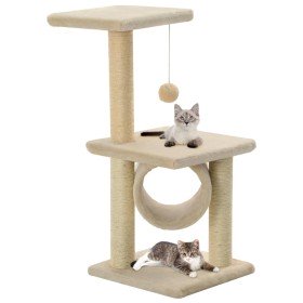 Rascador para gatos con poste rascador de sisal 65 cm beige en Mobiliario para gatos | Comprar online en Foru.es