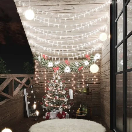 Guirnalda de luces globos 8 funciones 200 LED blanco frío 20 m de vidaXL, Luces de Navidad - Ref: Foro24-328811, Precio: 25,2...