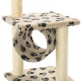 Rascador para gatos con poste de sisal 65 cm huellas beige en Mobiliario para gatos | Comprar online en Foru.es