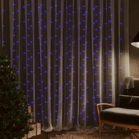 Cortina luces carámbano 3x3 m 300 LEDs azul 8 funciones de vidaXL, Luces de Navidad - Ref: Foro24-328930, Precio: 20,73 €, De...