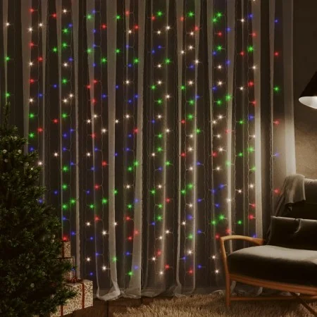 Cortina de luces 3x3 m 300 LED de colores 8 funciones de vidaXL, Luces de Navidad - Ref: Foro24-328932, Precio: 23,43 €, Desc...