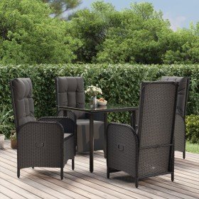 Set de muebles jardín 5 pzas con cojines ratán sintético negro en Conjuntos de jardín | Comprar online en Foru.es