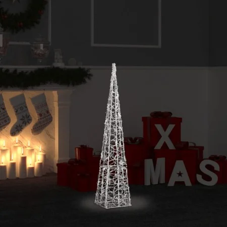 Cono de luz LED decorativo acrílico blanco frío 90 cm de vidaXL, Luces de Navidad - Ref: Foro24-328960, Precio: 27,83 €, Desc...
