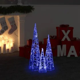 Set de cono de luz LED decorativo acrílico azul 30/45/60cm de vidaXL, Luces de Navidad - Ref: Foro24-328969, Precio: 50,09 €,...