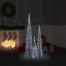 Cono de luz LED decorativo acrílico blanco frío 60/90/120 cm de vidaXL, Luces de Navidad - Ref: Foro24-328972, Precio: 121,54...