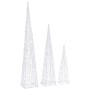 Cono de luz LED decorativo acrílico blanco frío 60/90/120 cm de vidaXL, Luces de Navidad - Ref: Foro24-328972, Precio: 123,87...