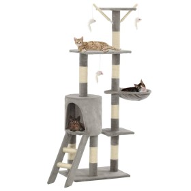 Rascador para gatos con poste de sisal 138 cm gris en Mobiliario para gatos | Comprar online en Foru.es