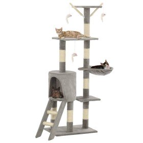 Rascador para gatos con poste de sisal 138 cm gris en Mobiliario para gatos | Comprar online en Foru.es