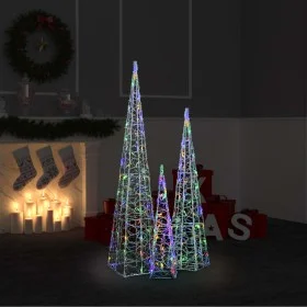 Cono de luz LED decorativo acrílico multicolor 60/90/120 cm de vidaXL, Luces de Navidad - Ref: Foro24-328974, Precio: 97,51 €...