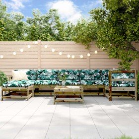 Juego de muebles jardín 8 pzas y cojines madera pino impregnada en Conjuntos de jardín | Comprar online en Foru.es