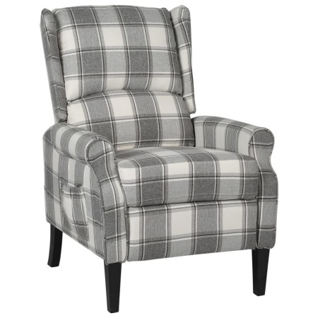 Sillón reclinable de tela blanco y gris de vidaXL, Sillones - Ref: Foro24-329306, Precio: 218,07 €, Descuento: %