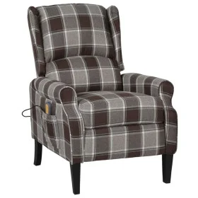 Sillón de masaje reclinable de tela marrón de vidaXL, Sillones de masaje eléctricos - Ref: Foro24-329318, Precio: 198,04 €, D...