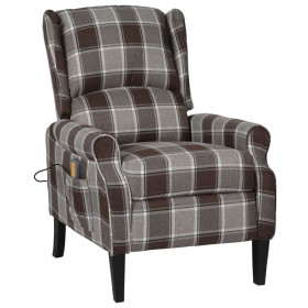 Sillón de masaje reclinable de tela marrón de vidaXL, Sillones de masaje eléctricos - Ref: Foro24-329318, Precio: 234,53 €, D...