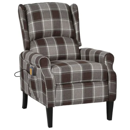 Sillón de masaje reclinable de tela marrón de vidaXL, Sillones de masaje eléctricos - Ref: Foro24-329318, Precio: 198,04 €, D...