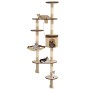 Rascador de gato de pared postes de sisal 194 cm beige y marrón en Mobiliario para gatos | Comprar online en Foru.es