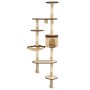 Rascador de gato de pared postes de sisal 194 cm beige y marrón en Mobiliario para gatos | Comprar online en Foru.es