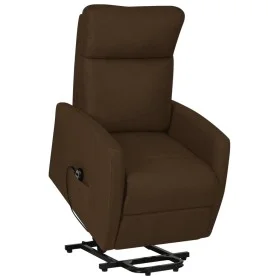 Sillón elevable tela marrón oscuro de vidaXL, Sillones - Ref: Foro24-329610, Precio: 378,56 €, Descuento: %